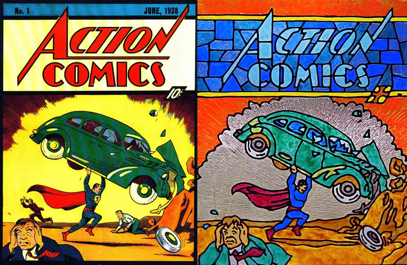Illustration for article titled Classic comic book covers recreated in stained glass